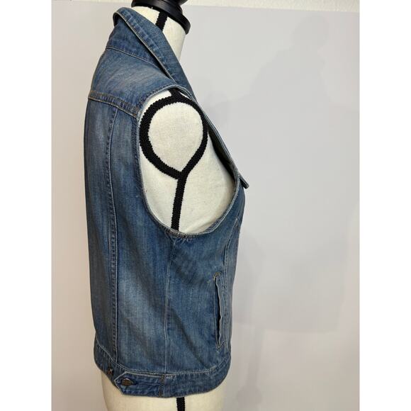 J Crew Denim Vest Jean Jacket Sleeveless Blue Size M - Picture 8 of 10